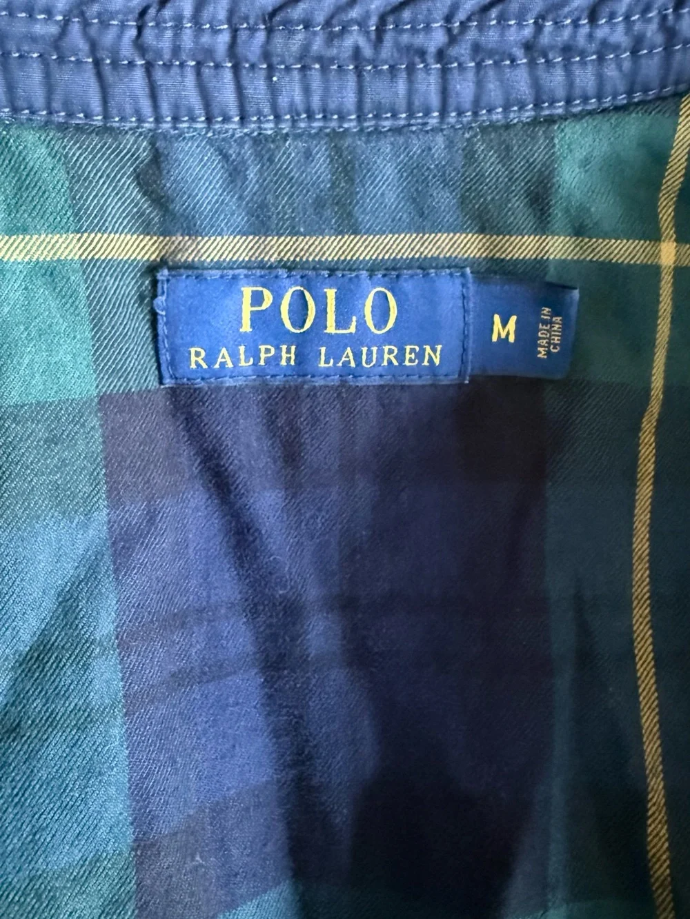 Vintage Polo Ralph Lauren Harrington Jacket Men M Plaid Lined Cotton Twill Pony